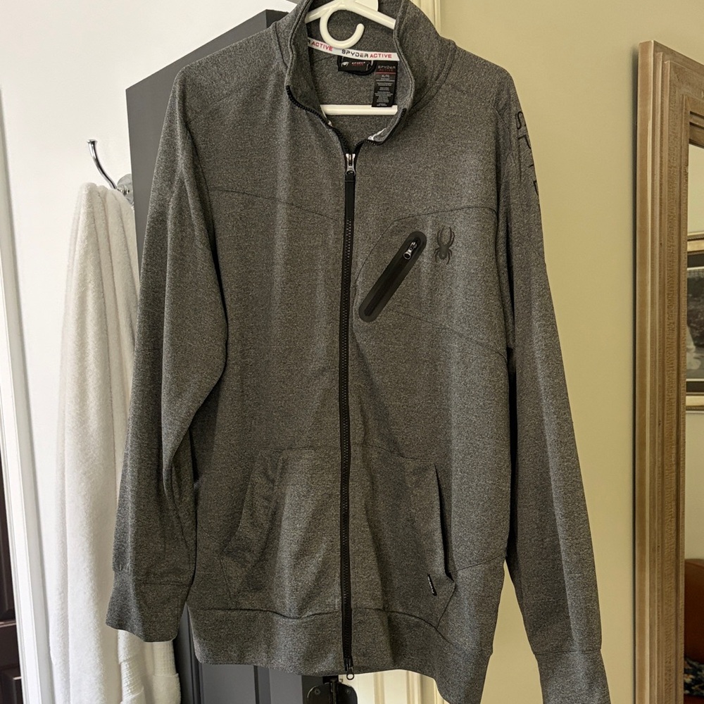 Spyder Charcoal Heather Full-Zip Track Jacket